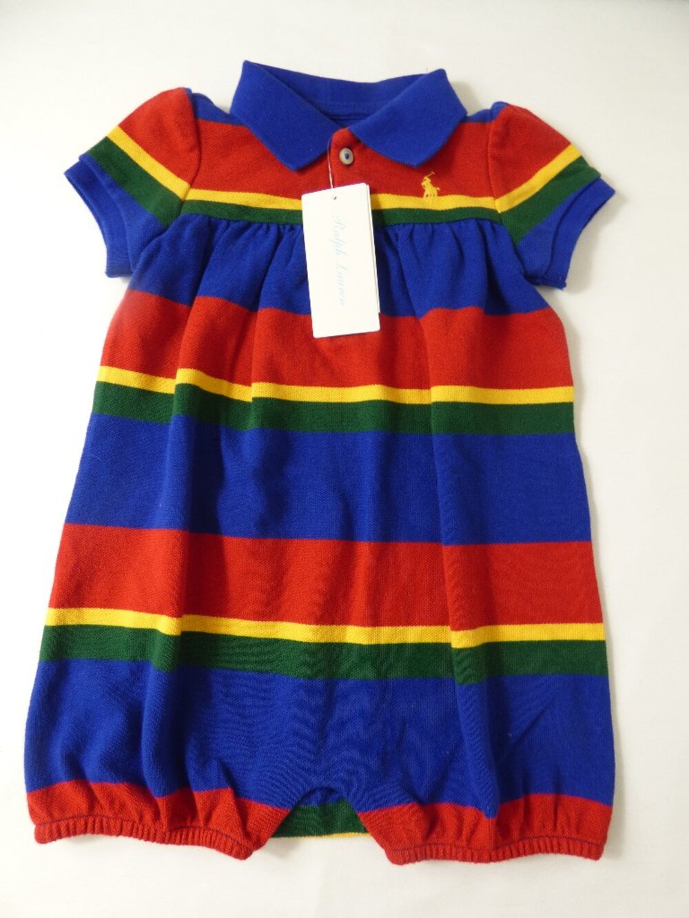NWT Vintage Ralph Lauren Stripe Romper, Size 12 Months